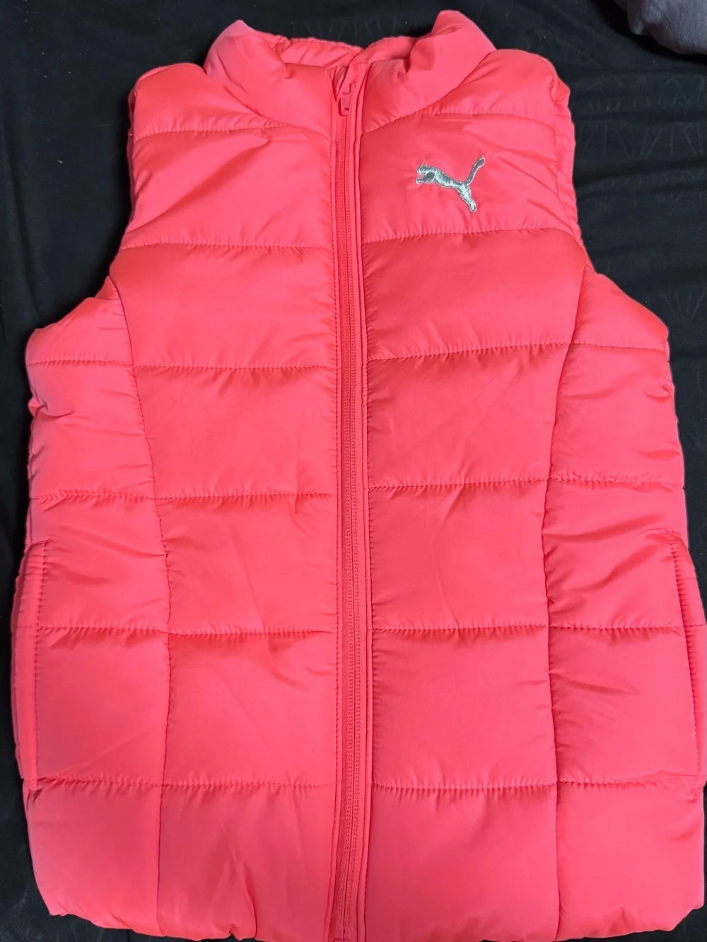 Puma Girls Pink , Joggers and Hot Pink Puffer Vest Set (5-6) XS